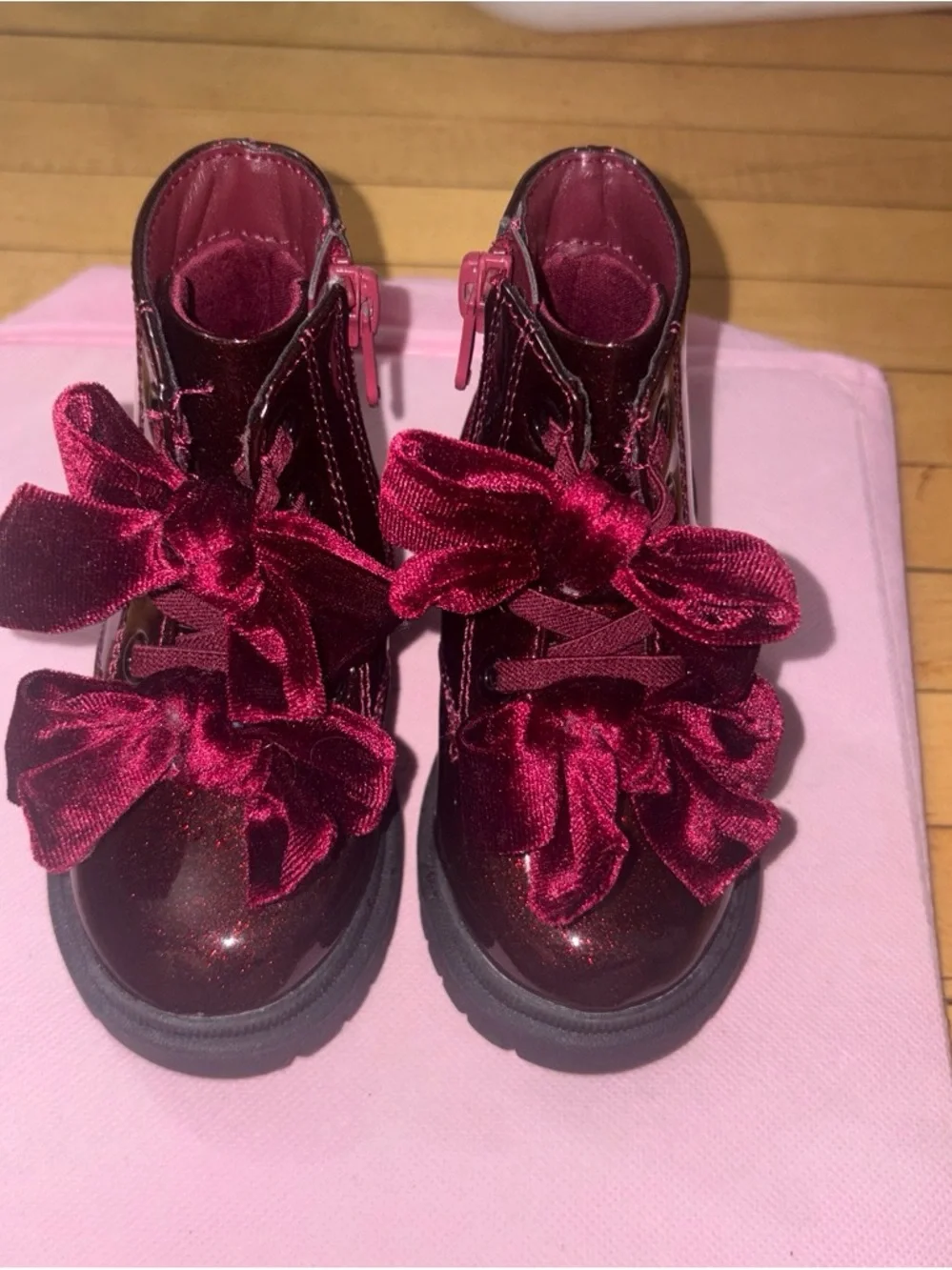 Cat & Jack shiny burgundy
